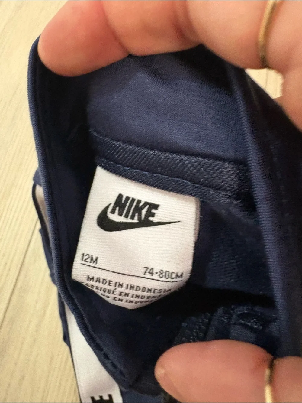 Nike Navy Blue Kids Full-Zip Track Jacket with White Logo Tape
